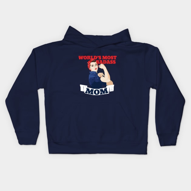 Mothers day: World's Most Badass MOM Kids Hoodie by bubbsnugg